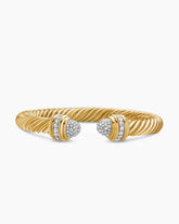 Classic Cablespira® Bracelet in 18K Yellow Gold with Diamonds, 7mm